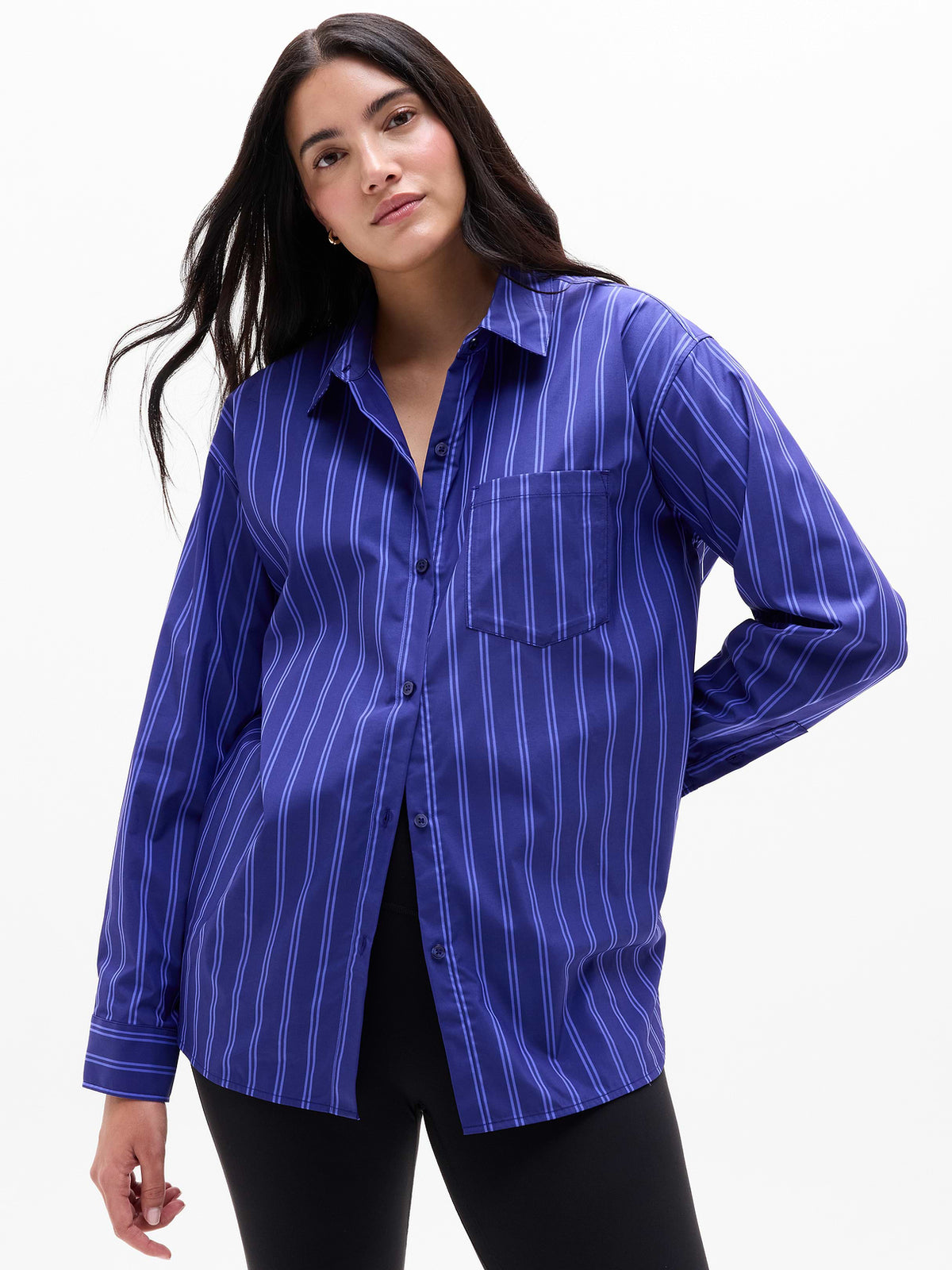 Midday Relaxed Poplin Shirt - Mystic/Morning Glory