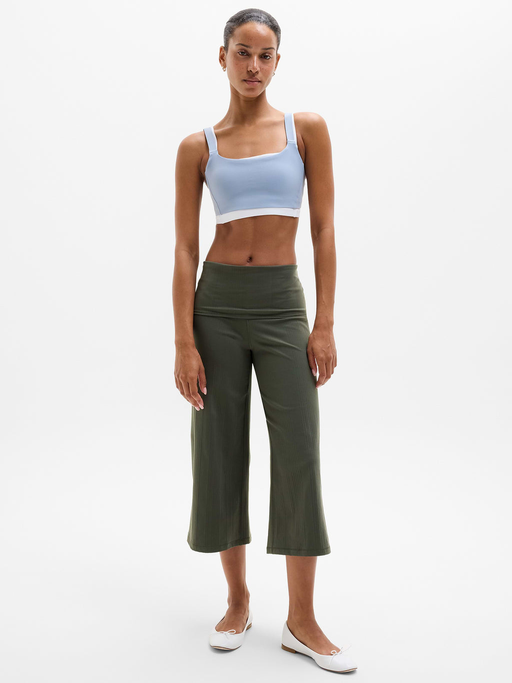 Eternity Rib Crop Wide Leg - Jungle
