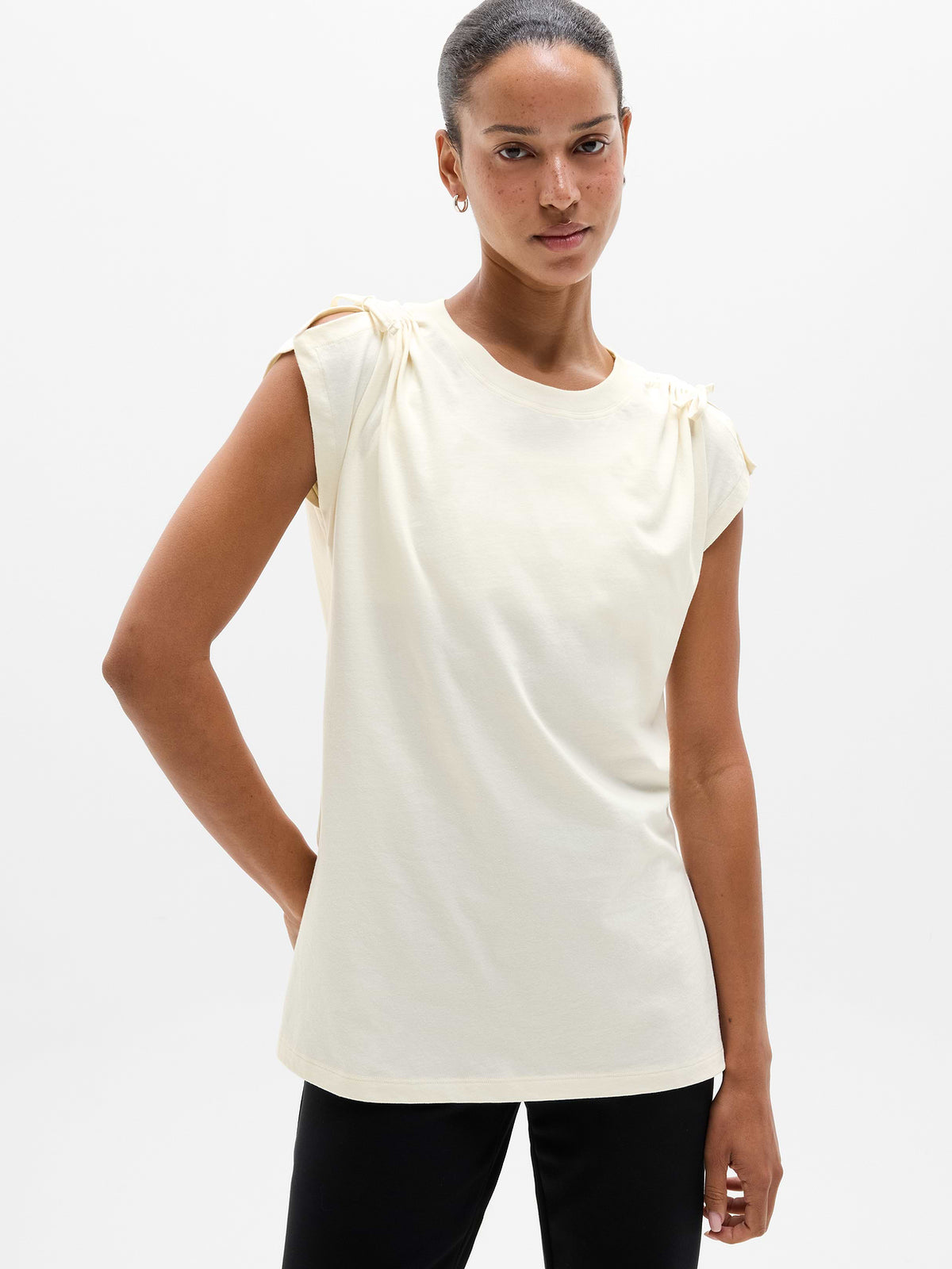 Favorite Cotton Cinched Tee - Pearl
