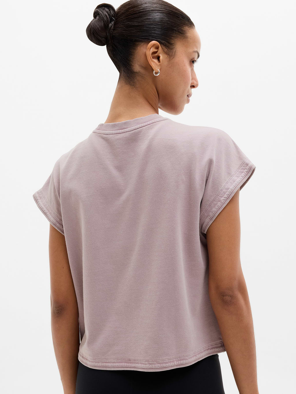 Airy Cotton Terry Sweatshirt Tee - Blush