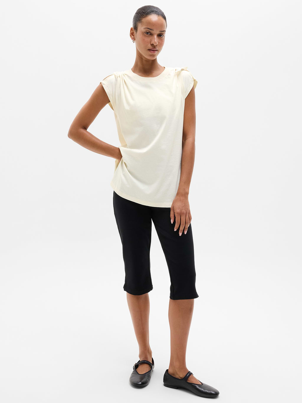 Favorite Cotton Cinched Tee - Pearl