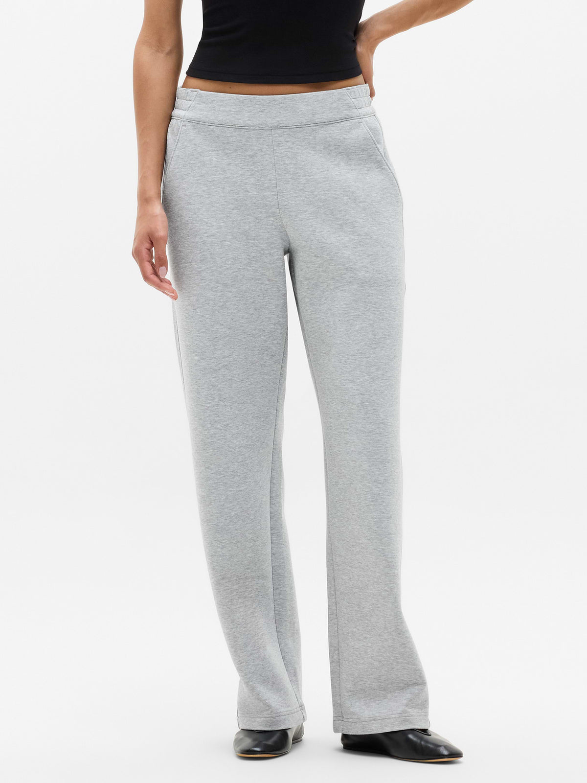 Form Knit Mid Rise Straight Pant - Grey Heather