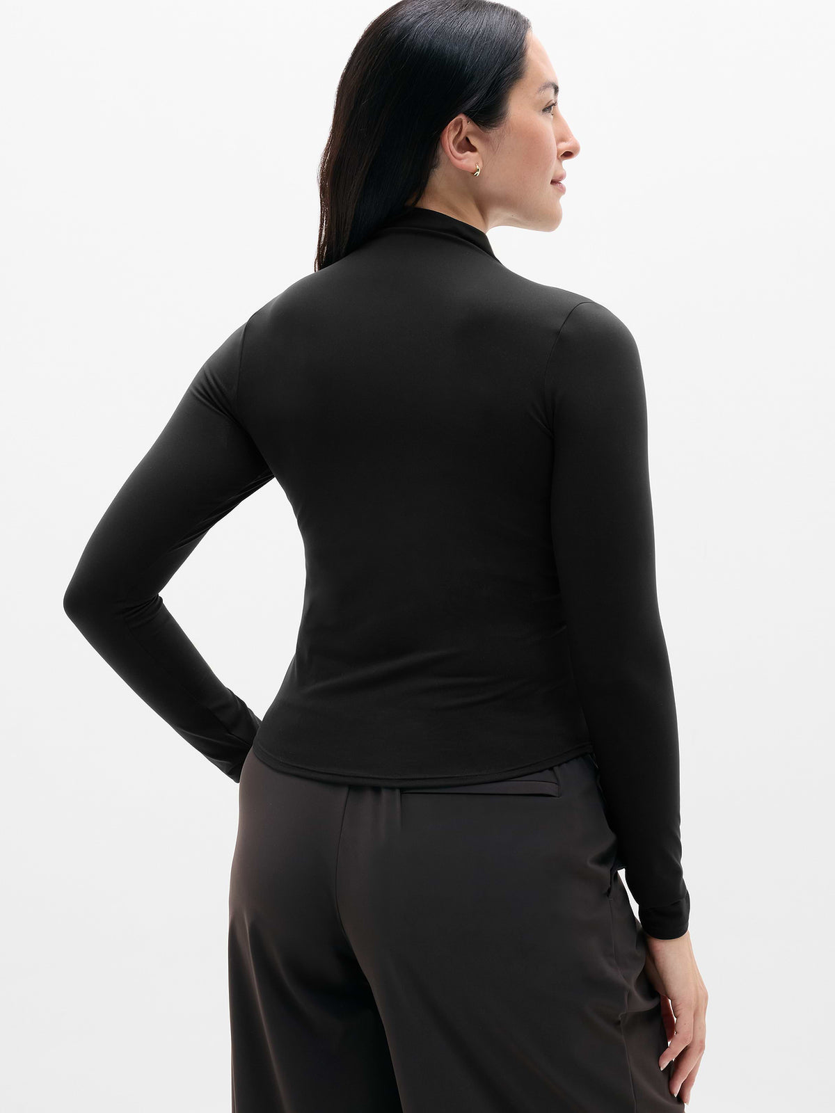 BodyMove Mock Neck Top - Black