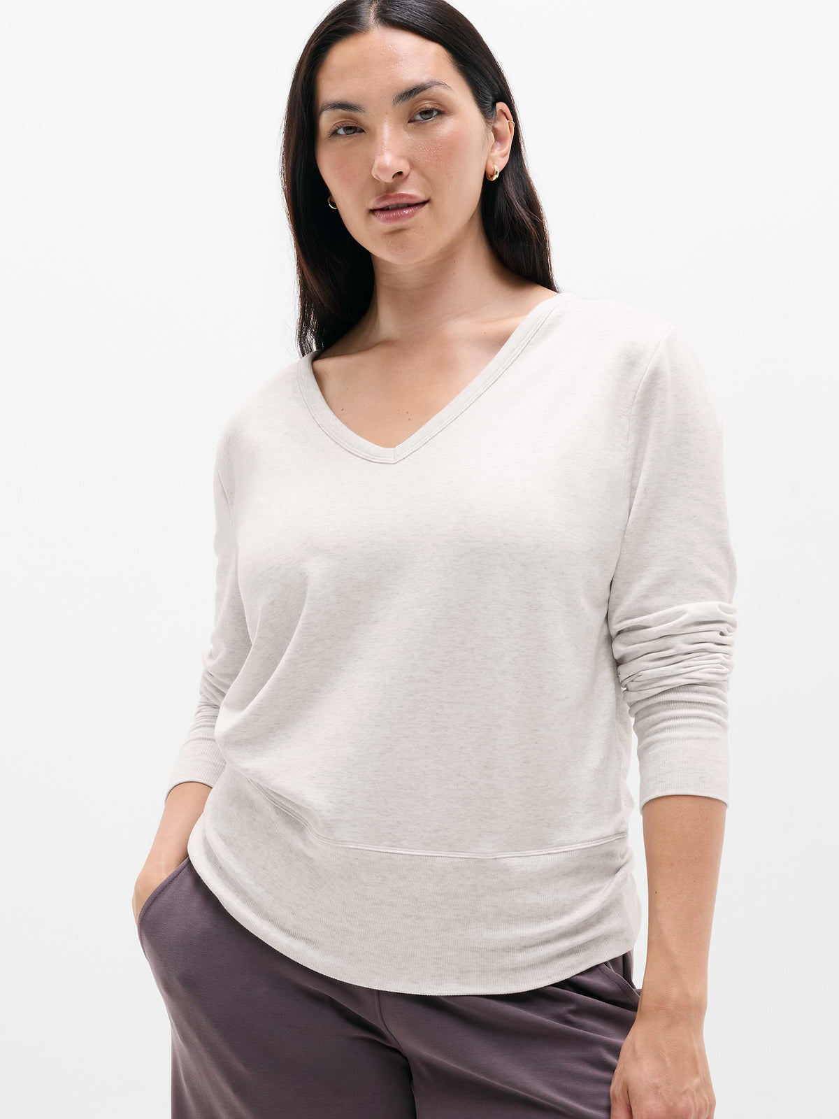 Coaster Luxe V-Neck Sweatshirt - Fog Grey Heather