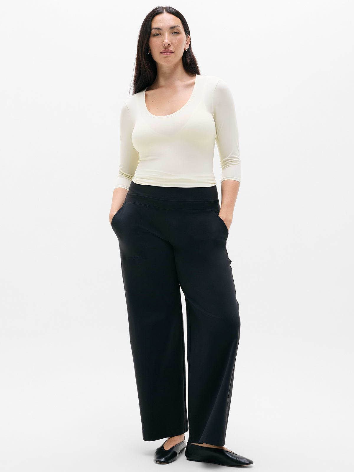 Bodymove Scoop Midi Sleeve Tee - Bone