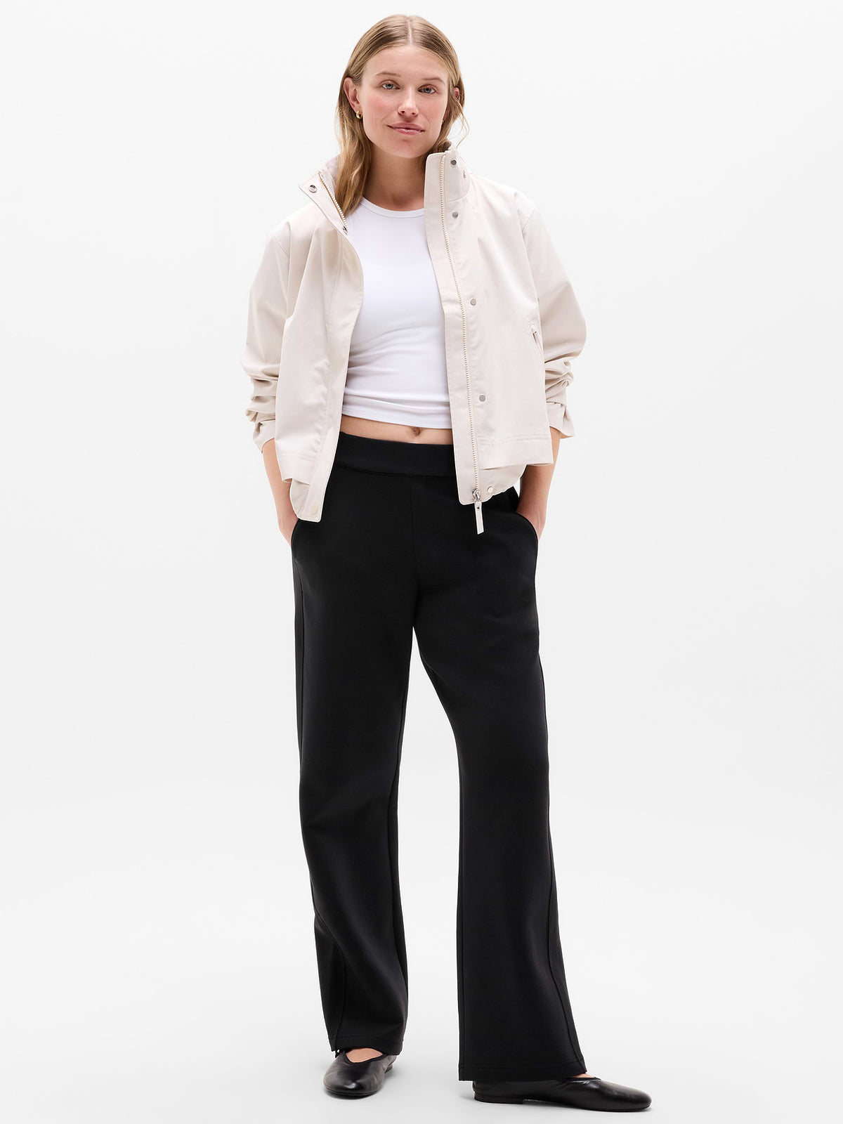Form Knit Mid Rise Straight Pant - Black