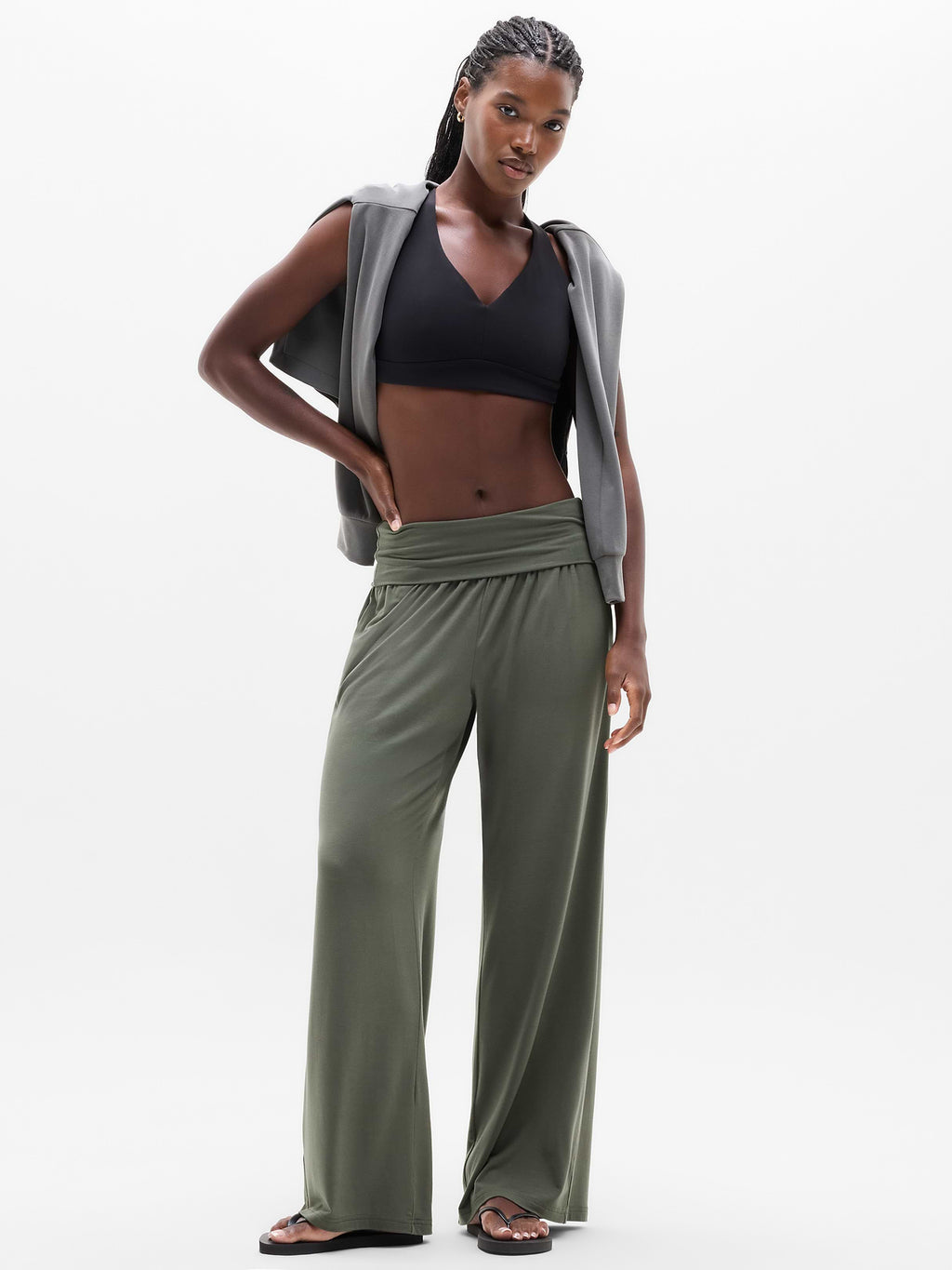 Dream Drape Mid Rise Pant - Jungle