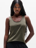 Featherweight Satin Tank - Jungle