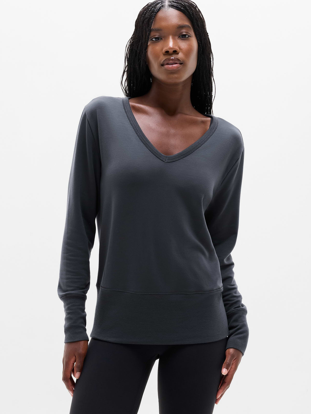 Coaster Luxe V-Neck Sweatshirt - Ash