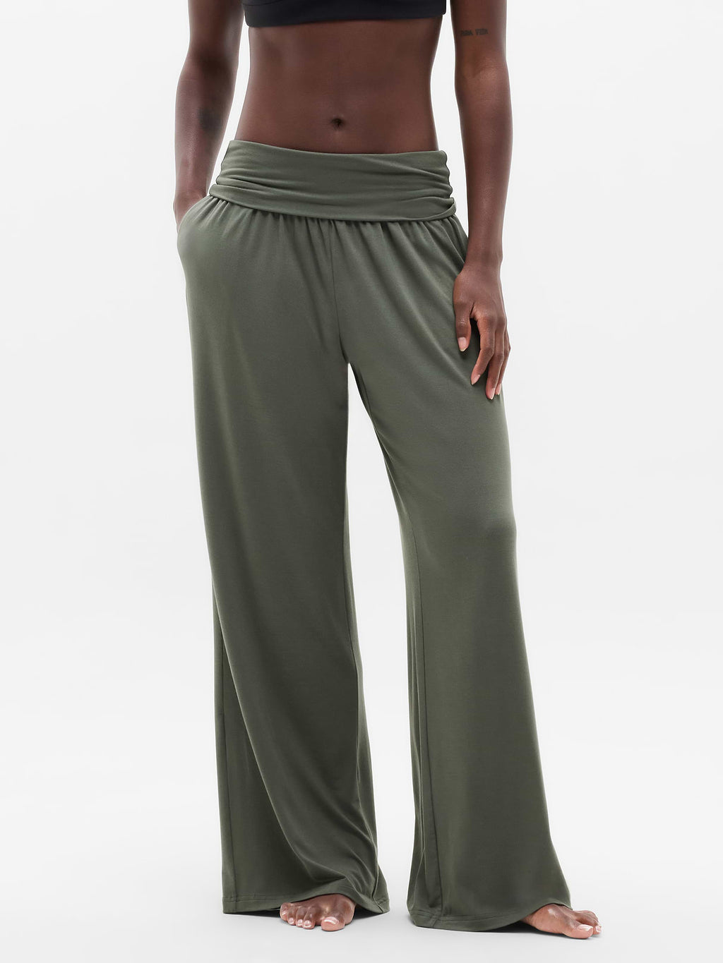 Dream Drape Mid Rise Pant - Jungle