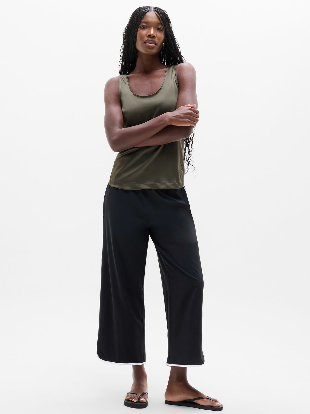 Featherweight Satin Tank - Jungle