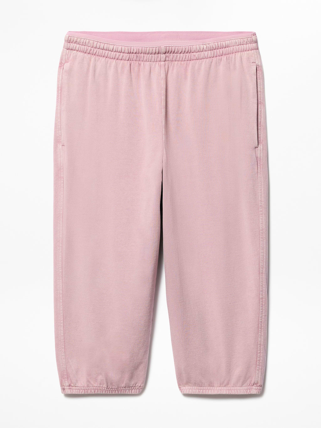 Airy Cotton Terry Snow Wash Capri - Blush