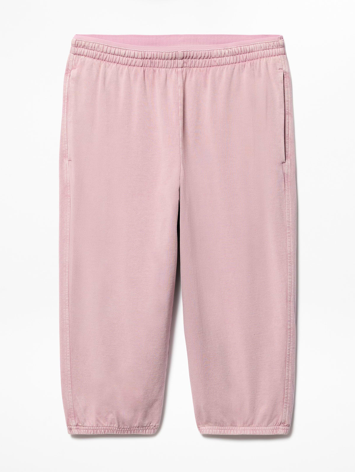 Airy Cotton Terry Snow Wash Capri - Blush