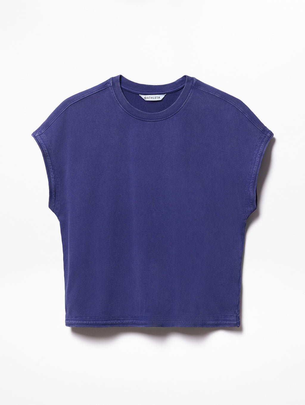 Airy Cotton Terry Sweatshirt Tee - Mystic