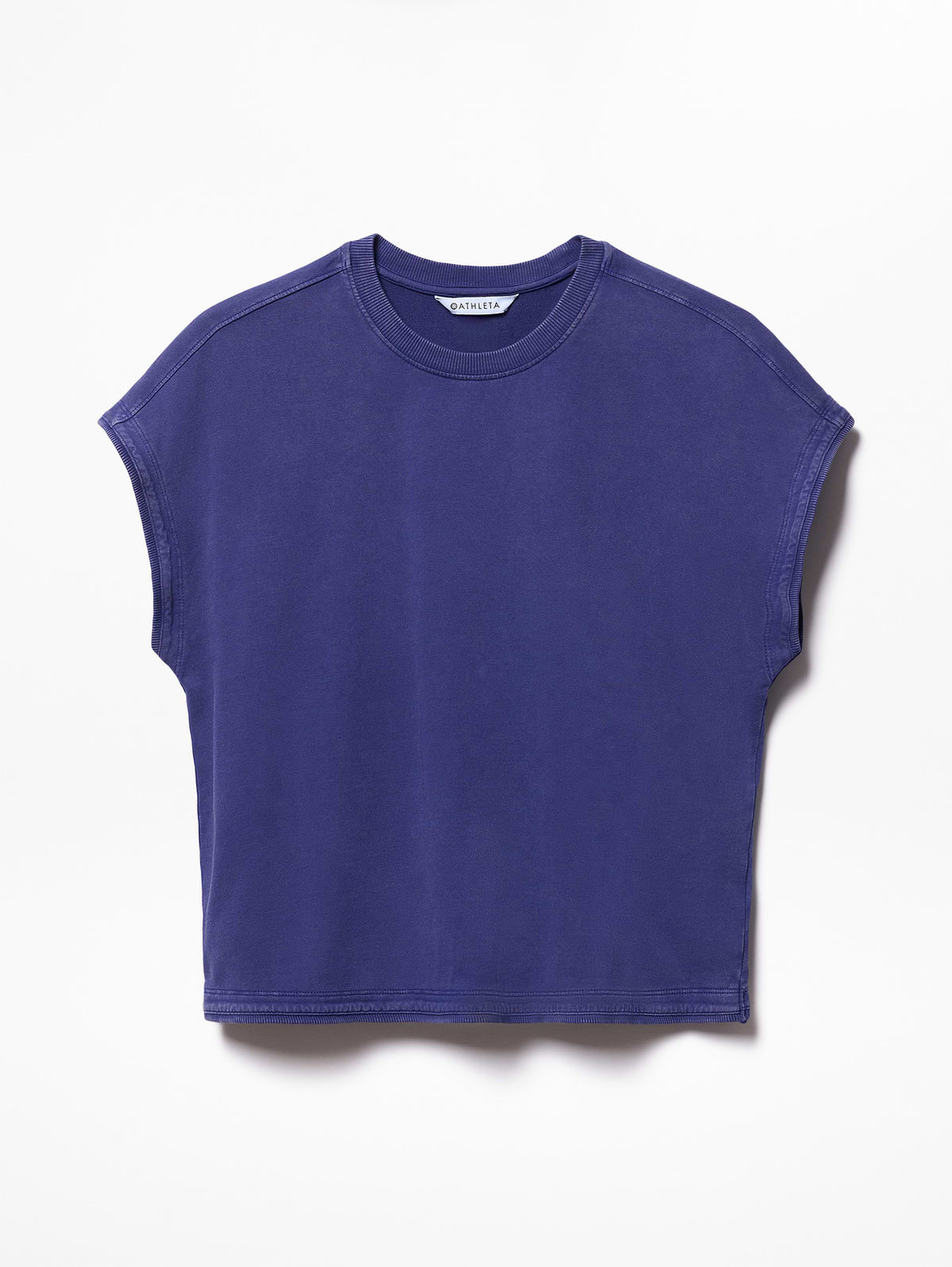Airy Cotton Terry Sweatshirt Tee - Mystic
