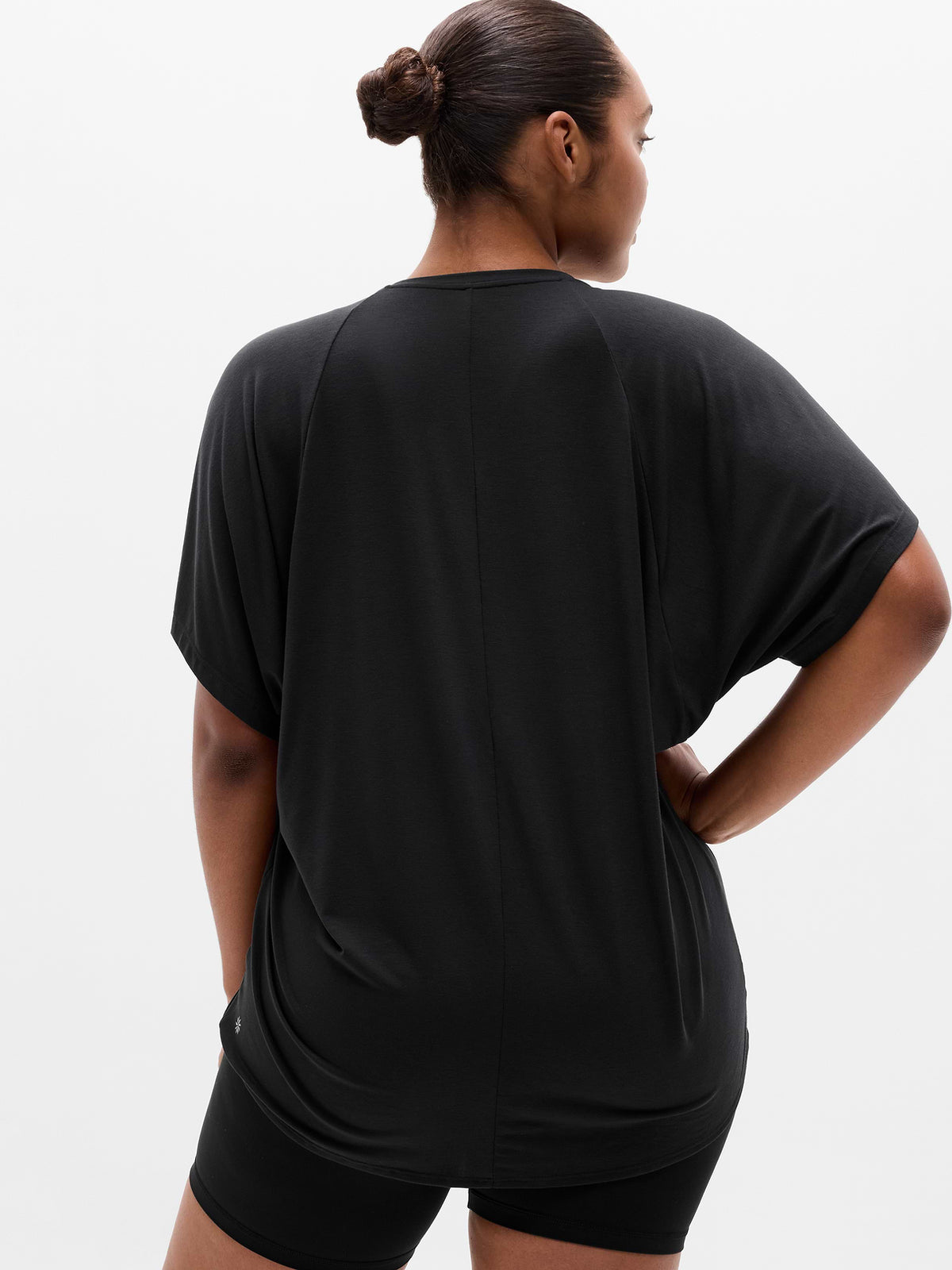 Move With Ease Draped Tee - Black