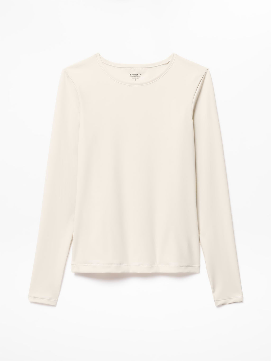 BodyMove Crew Neck Long Sleeve Top - Bone