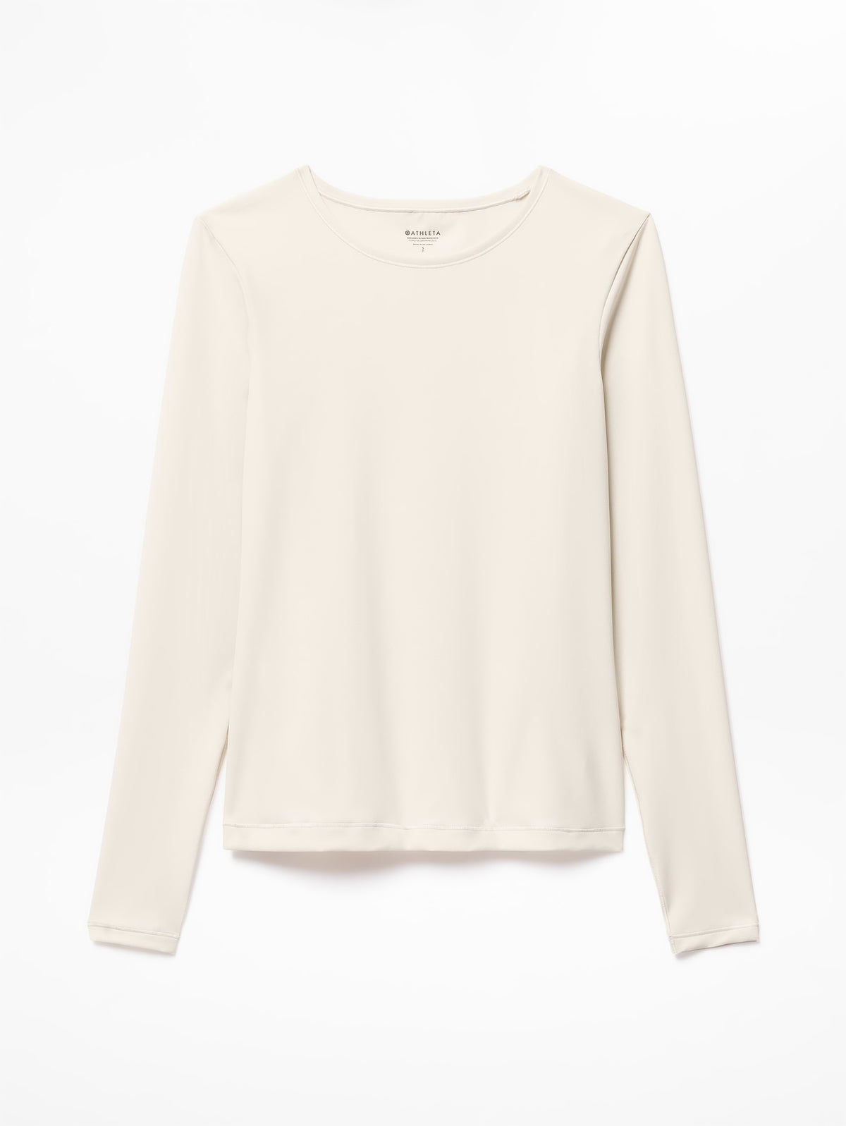 BodyMove Crew Neck Long Sleeve Top - Bone