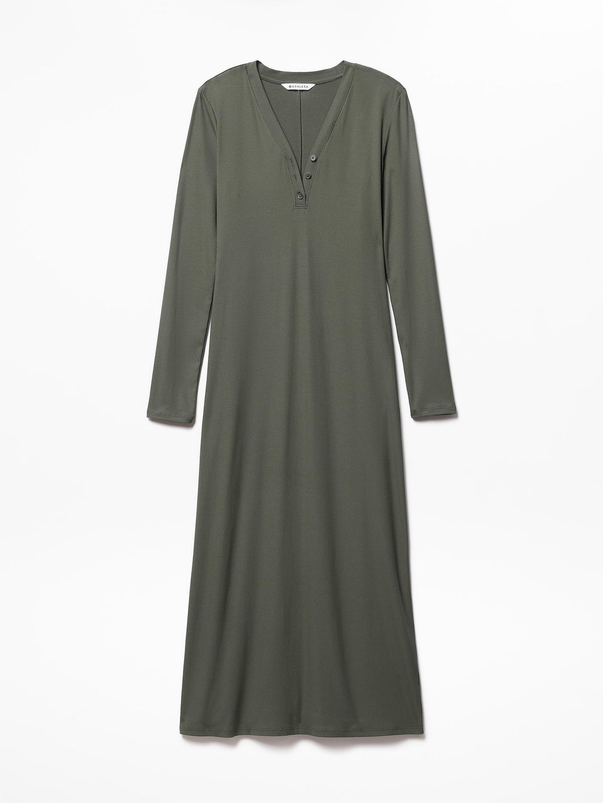 Signature Rib Long Sleeve Maxi Dress - Jungle