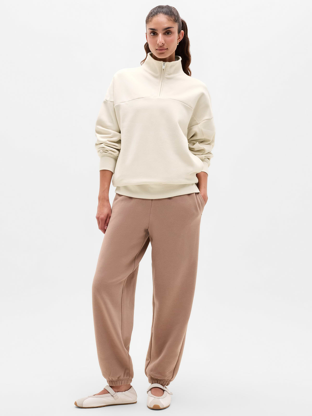 Forever Fleece 1/4 Zip Sweatshirt - Bone