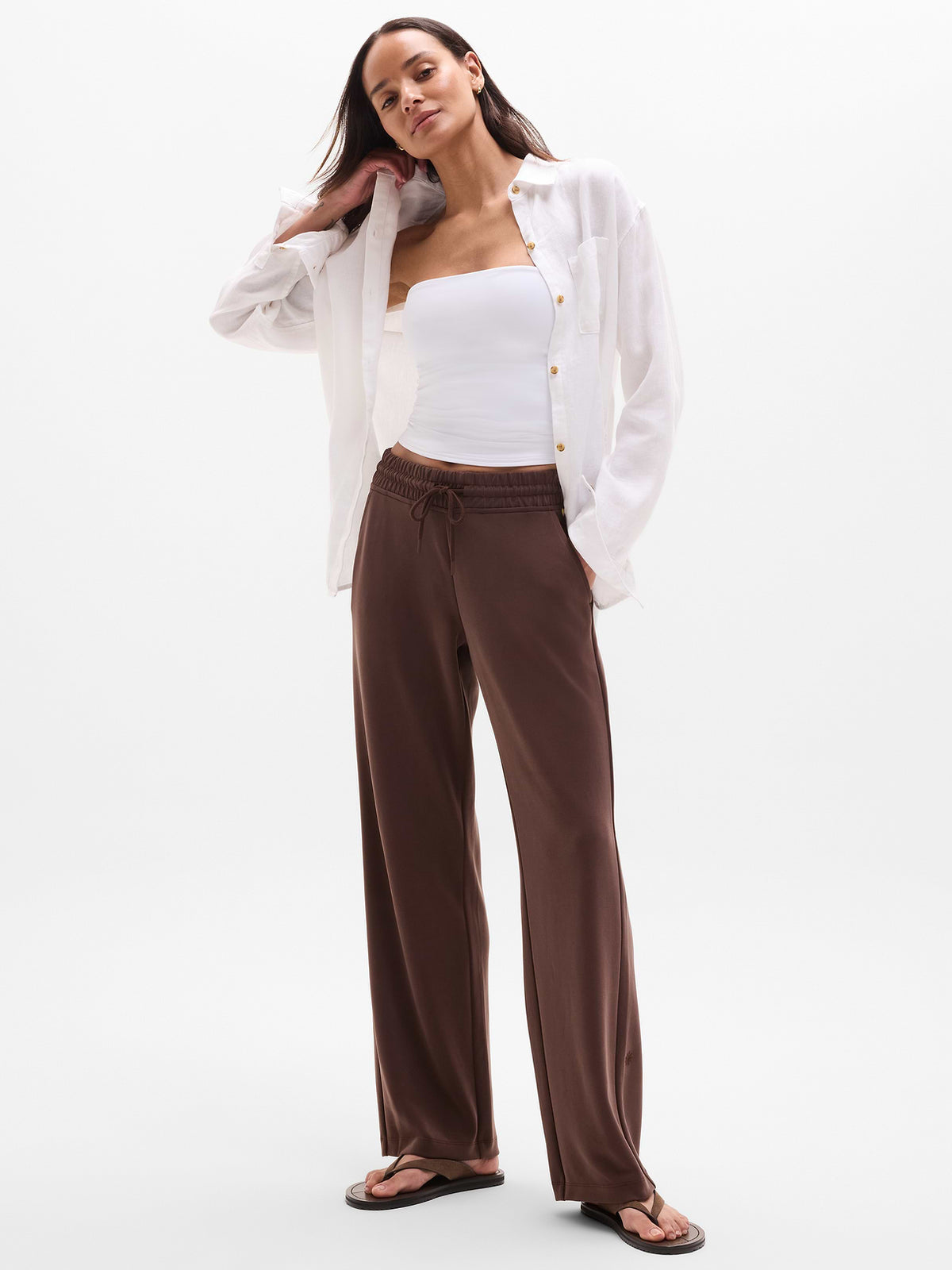 Seasoft Mid Rise Straight Pant - Woodland