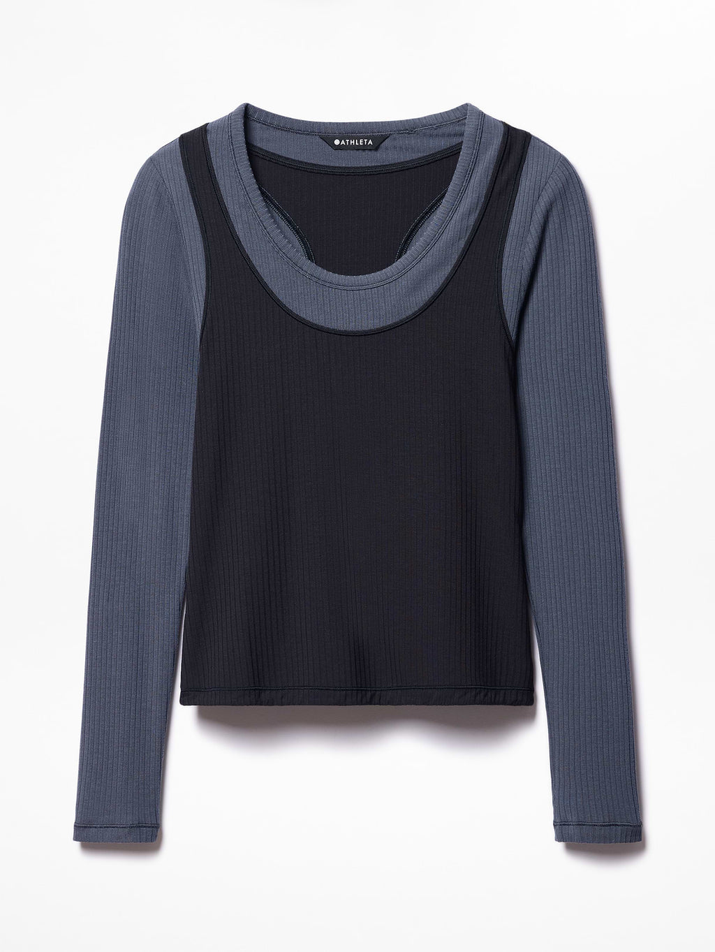 Perfect Rib Layered Top - Black