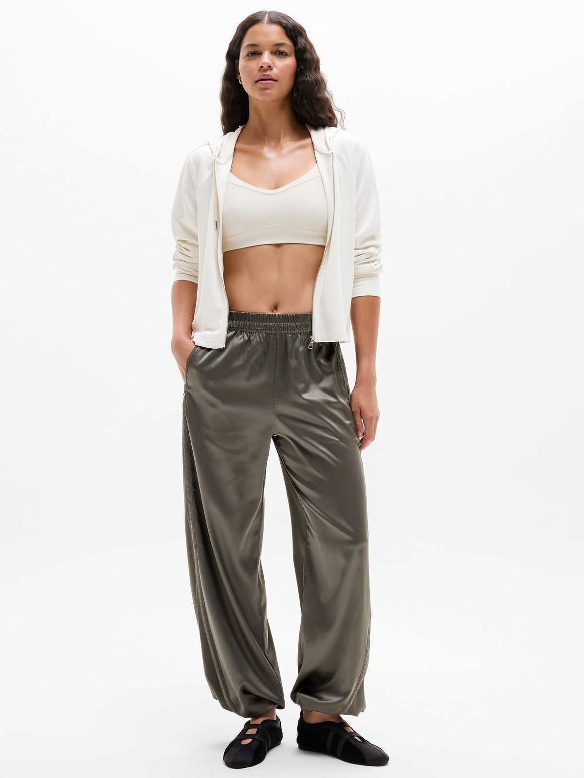 Featherweight Satin Pant - Jungle