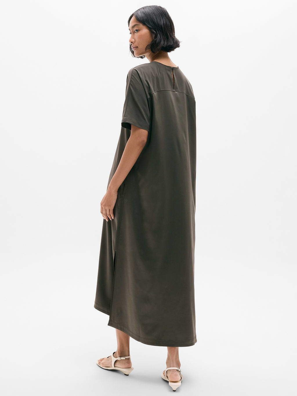 Featherweight Satin Dress - Jungle
