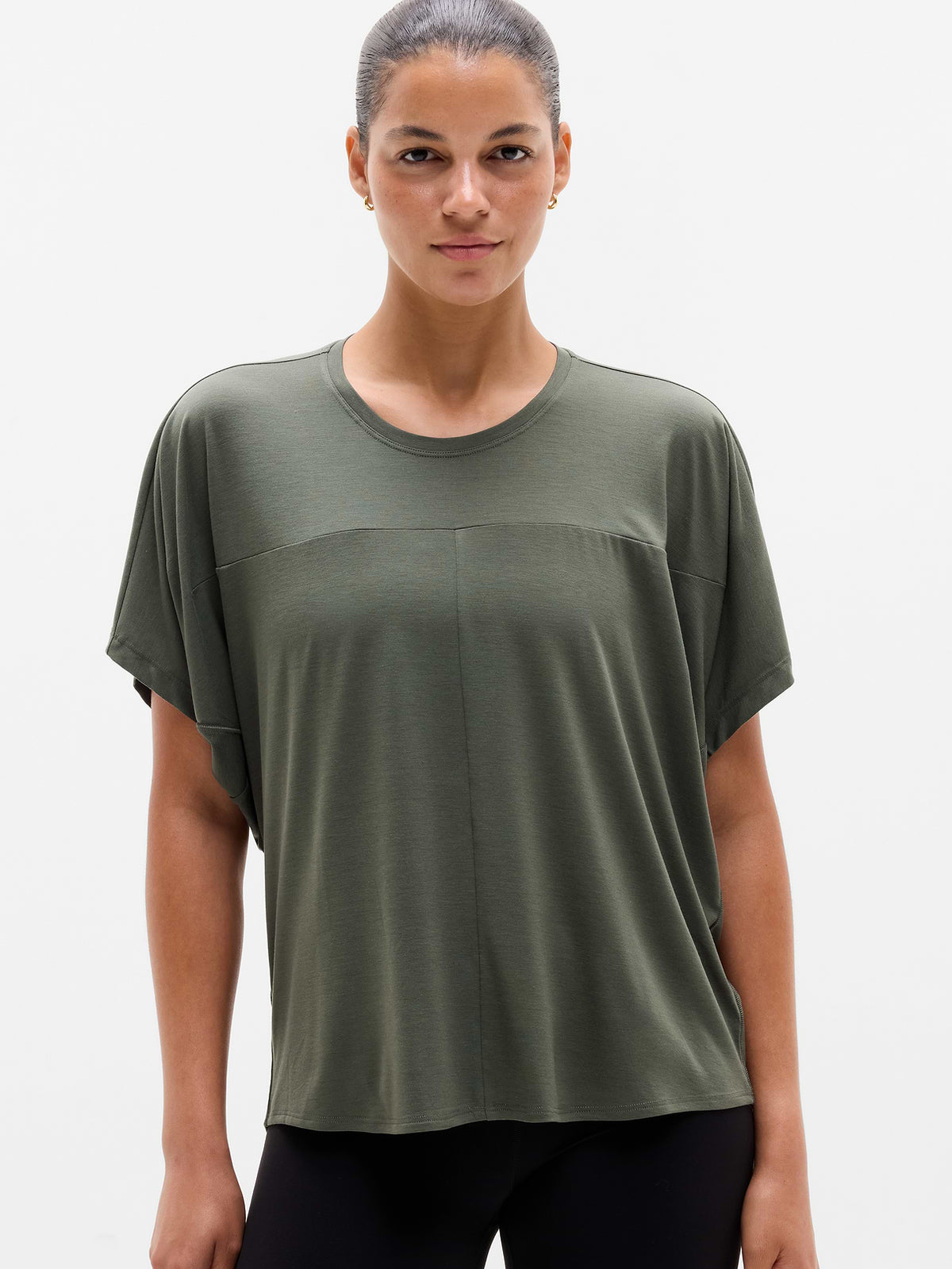 Move With Ease Draped Tee - Jungle