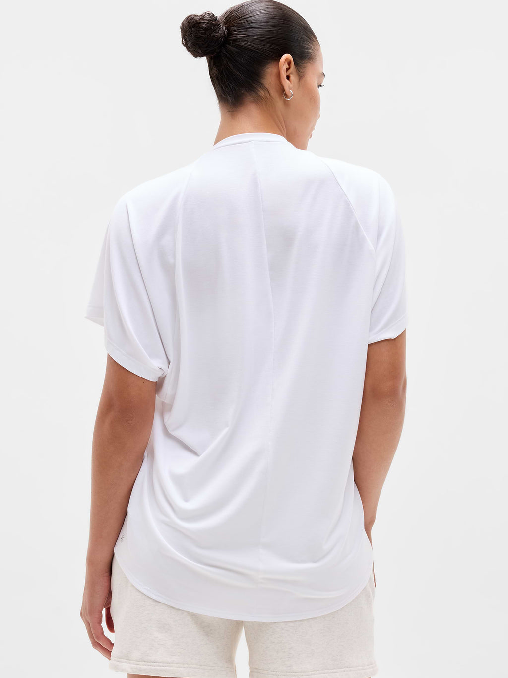 Move With Ease Draped Tee - Bright White