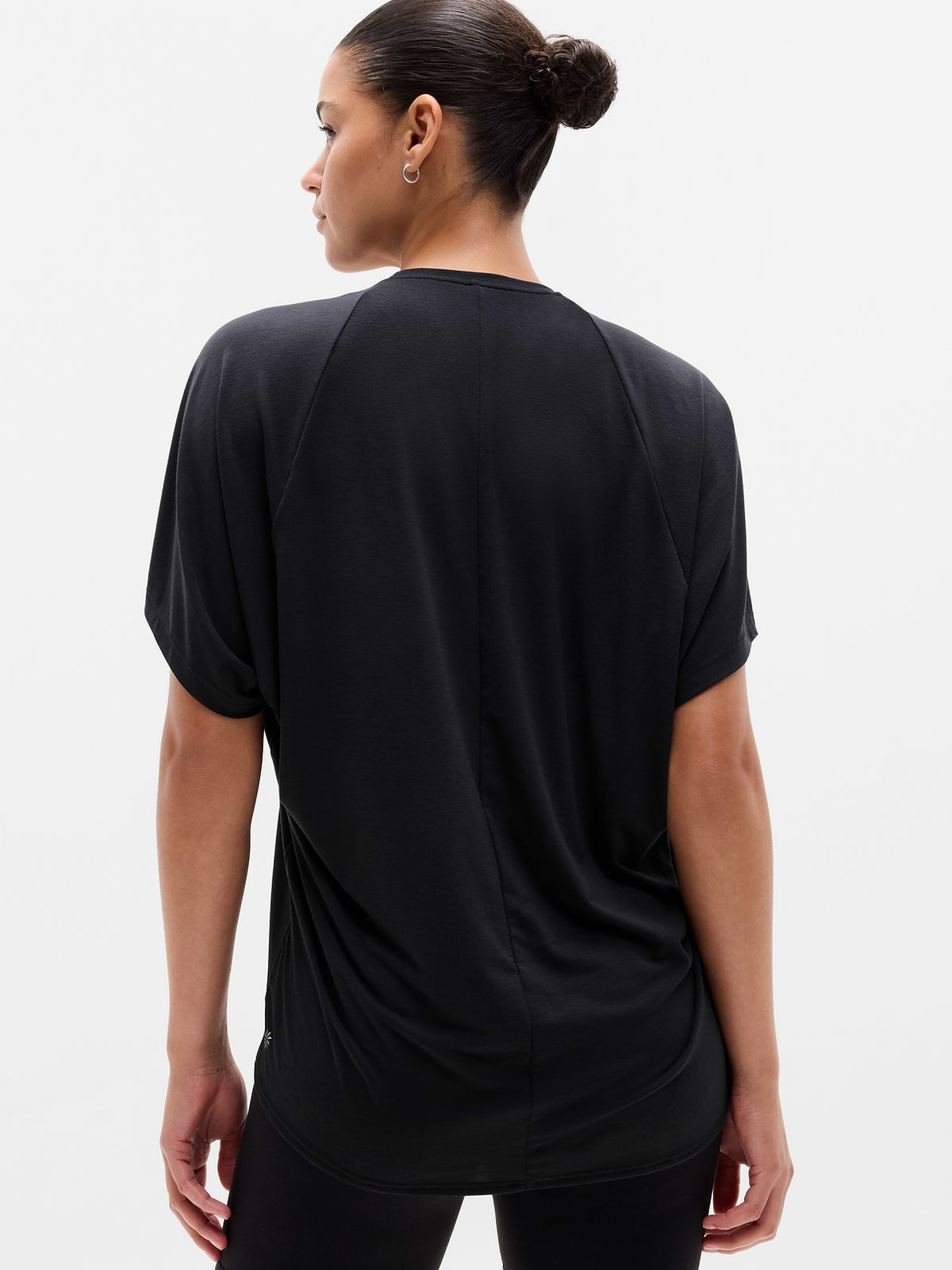 Move With Ease Draped Tee - Black