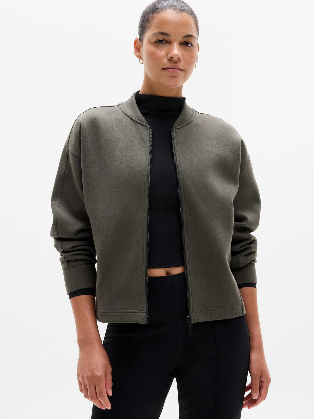 Form Knit Bomber Sweatshirt - Jungle