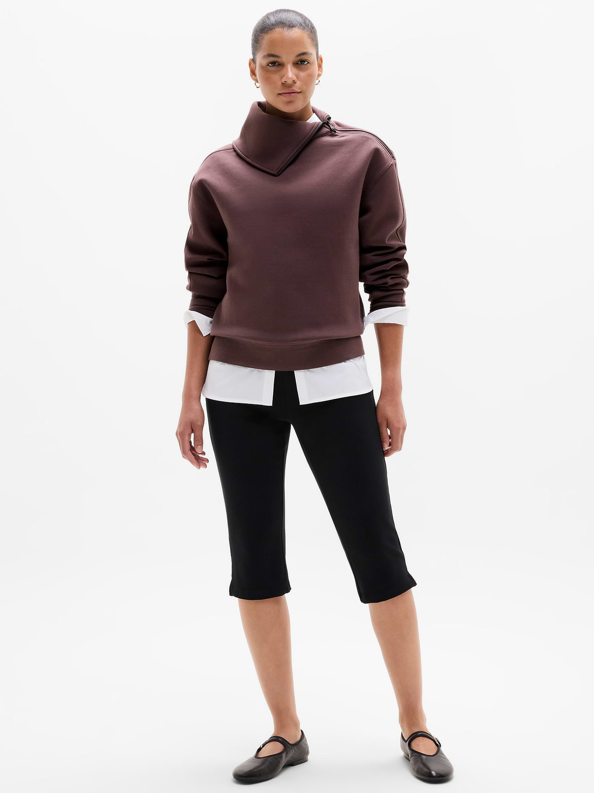 Form Knit Shawl Collar Sweatshirt - Nocturnal