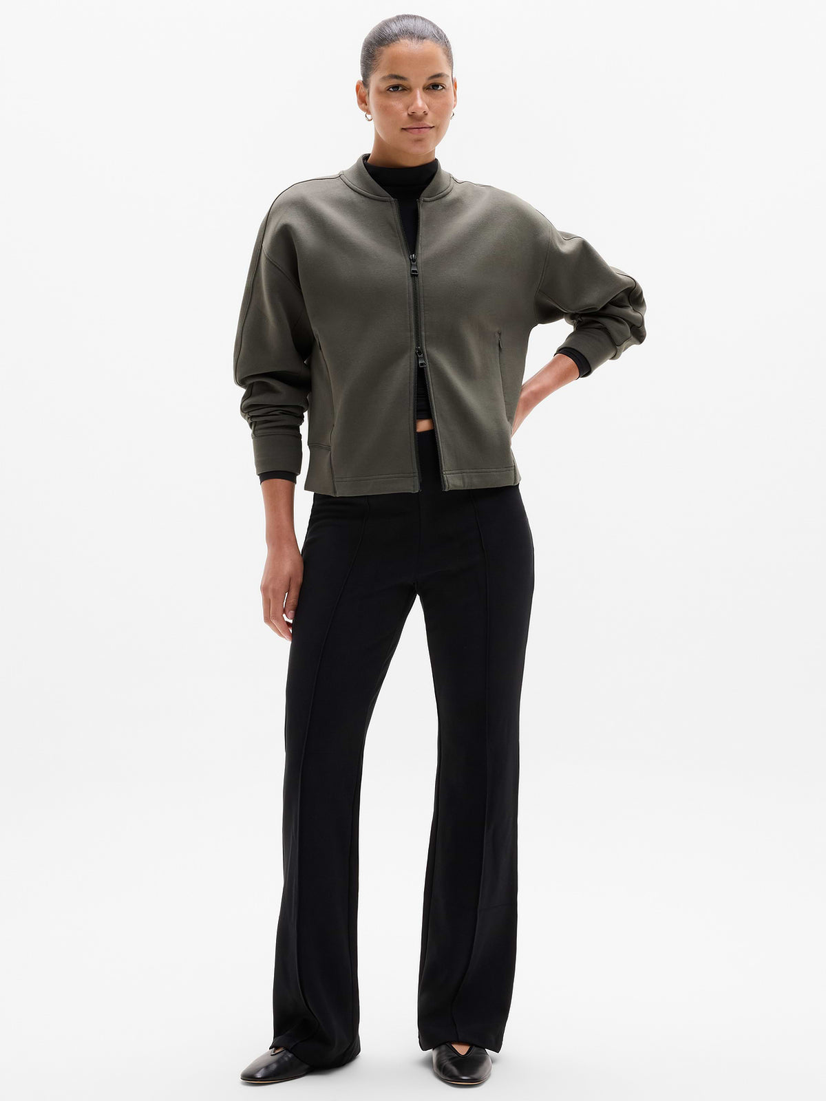 Form Knit Bomber Sweatshirt - Jungle