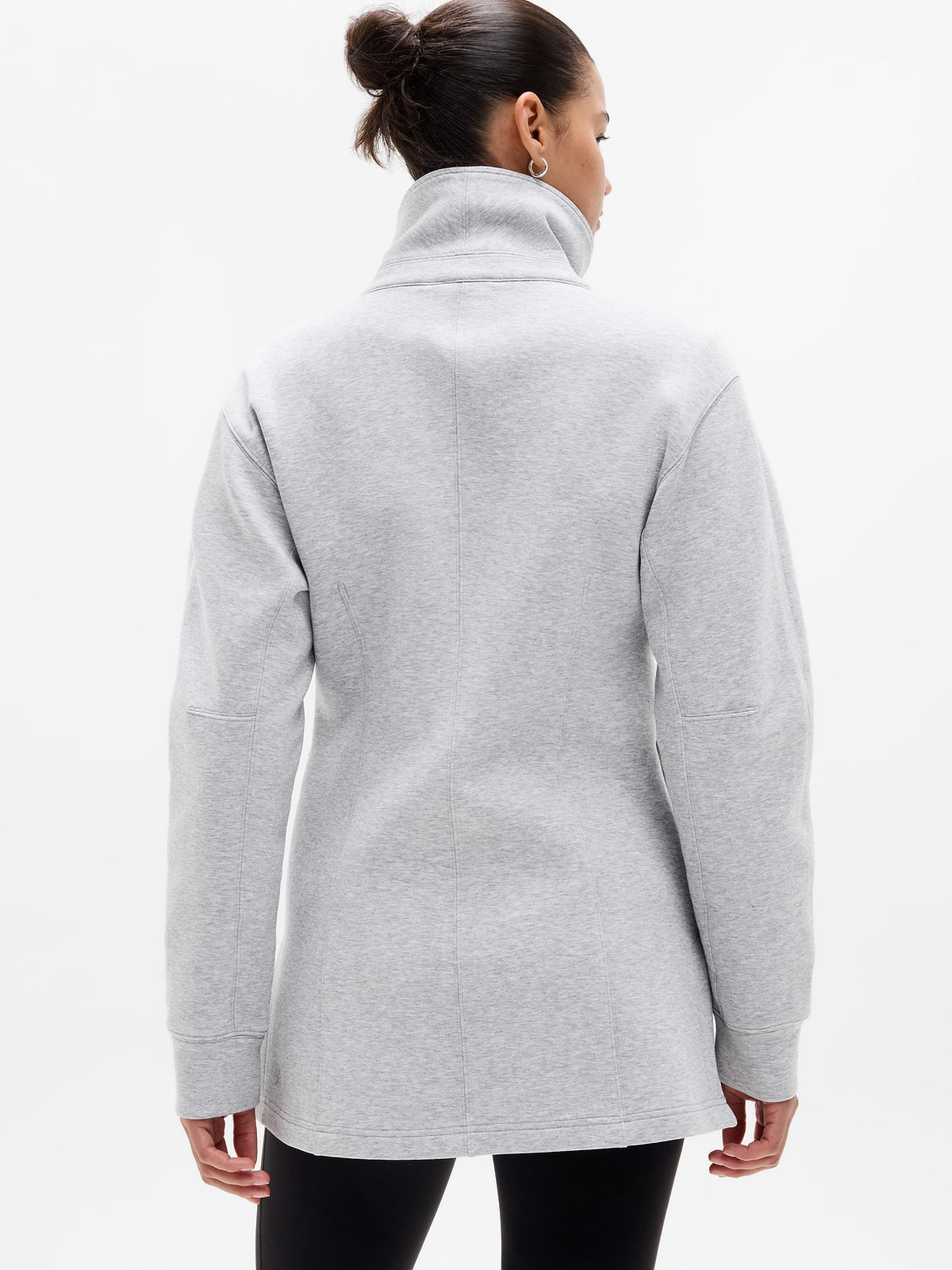 Form Knit Seamed Full Zip - Grey Heather