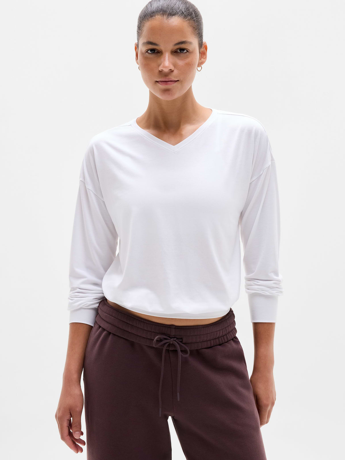Move With Ease V-Neck Top - Bright White