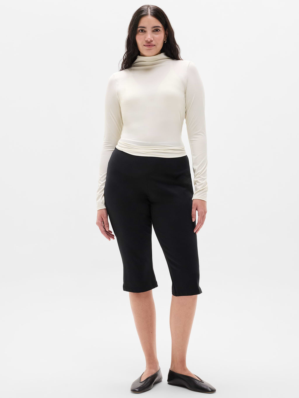 BodyMove Mock Neck Top - Bone