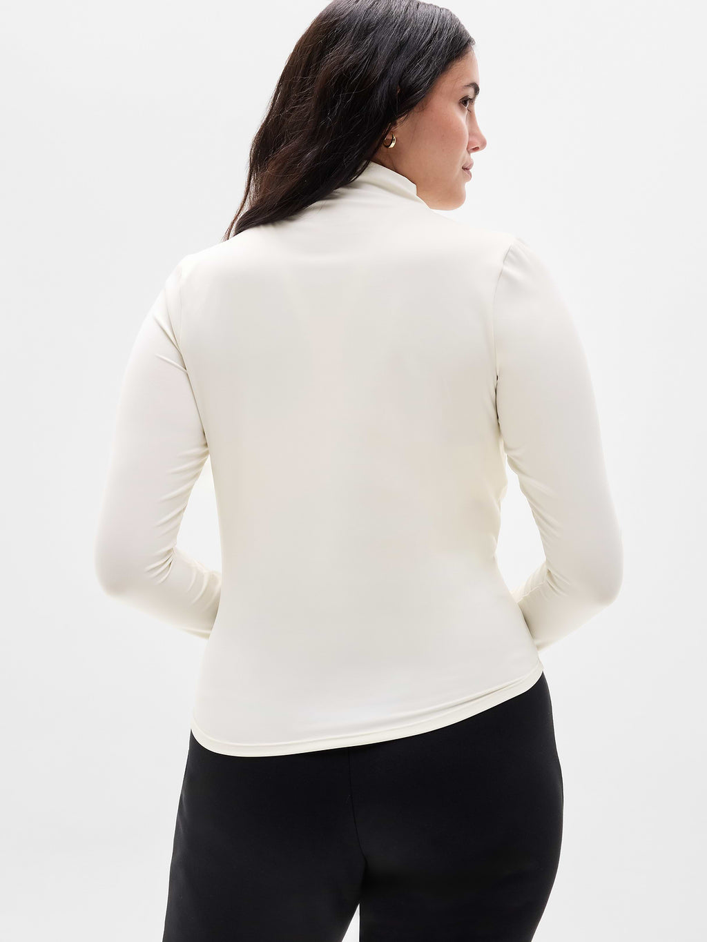 BodyMove Mock Neck Top - Bone