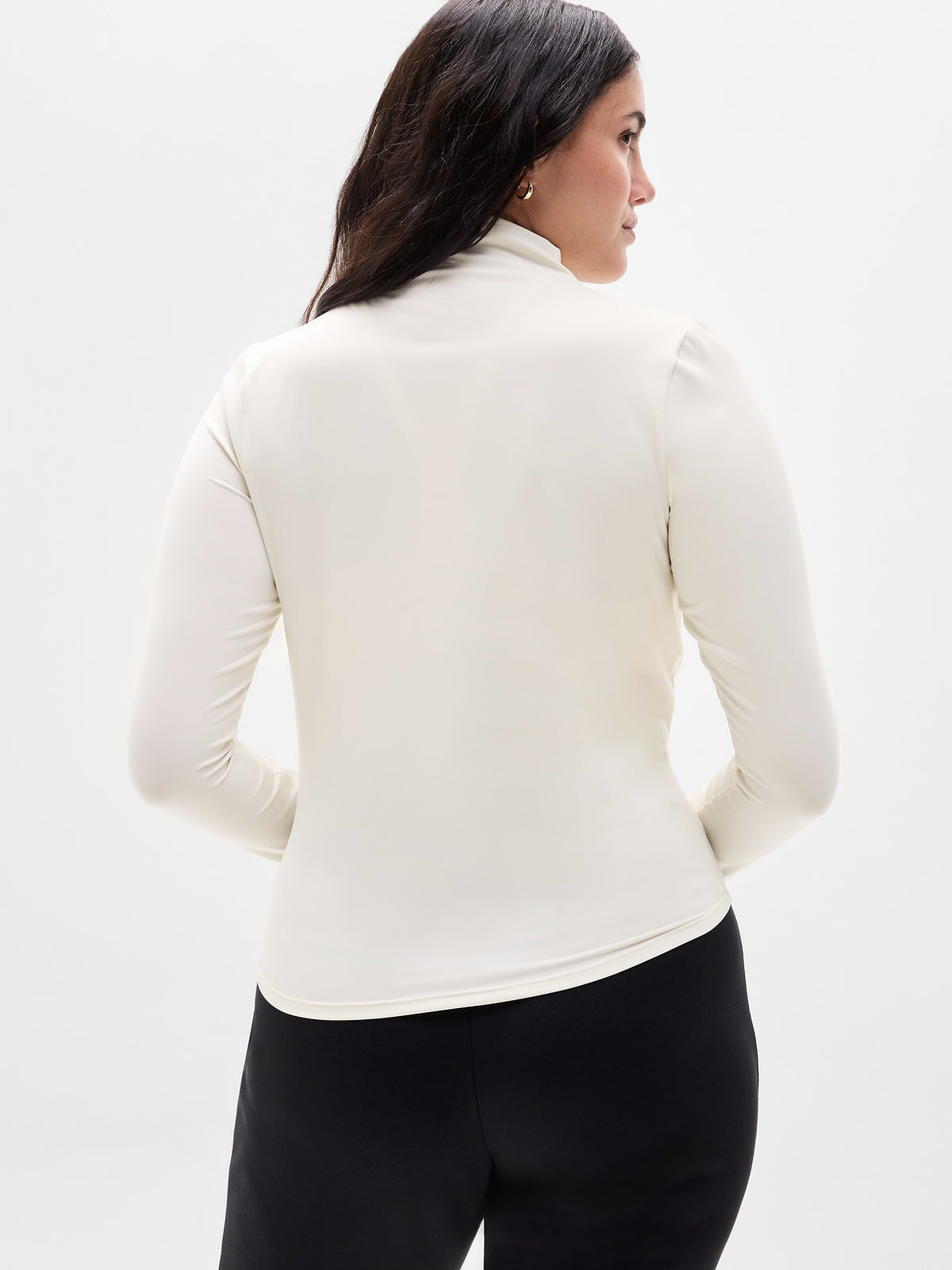 BodyMove Mock Neck Top - Bone