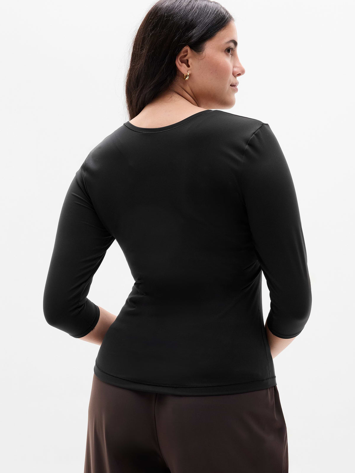 Bodymove Scoop Midi Sleeve Tee - Black