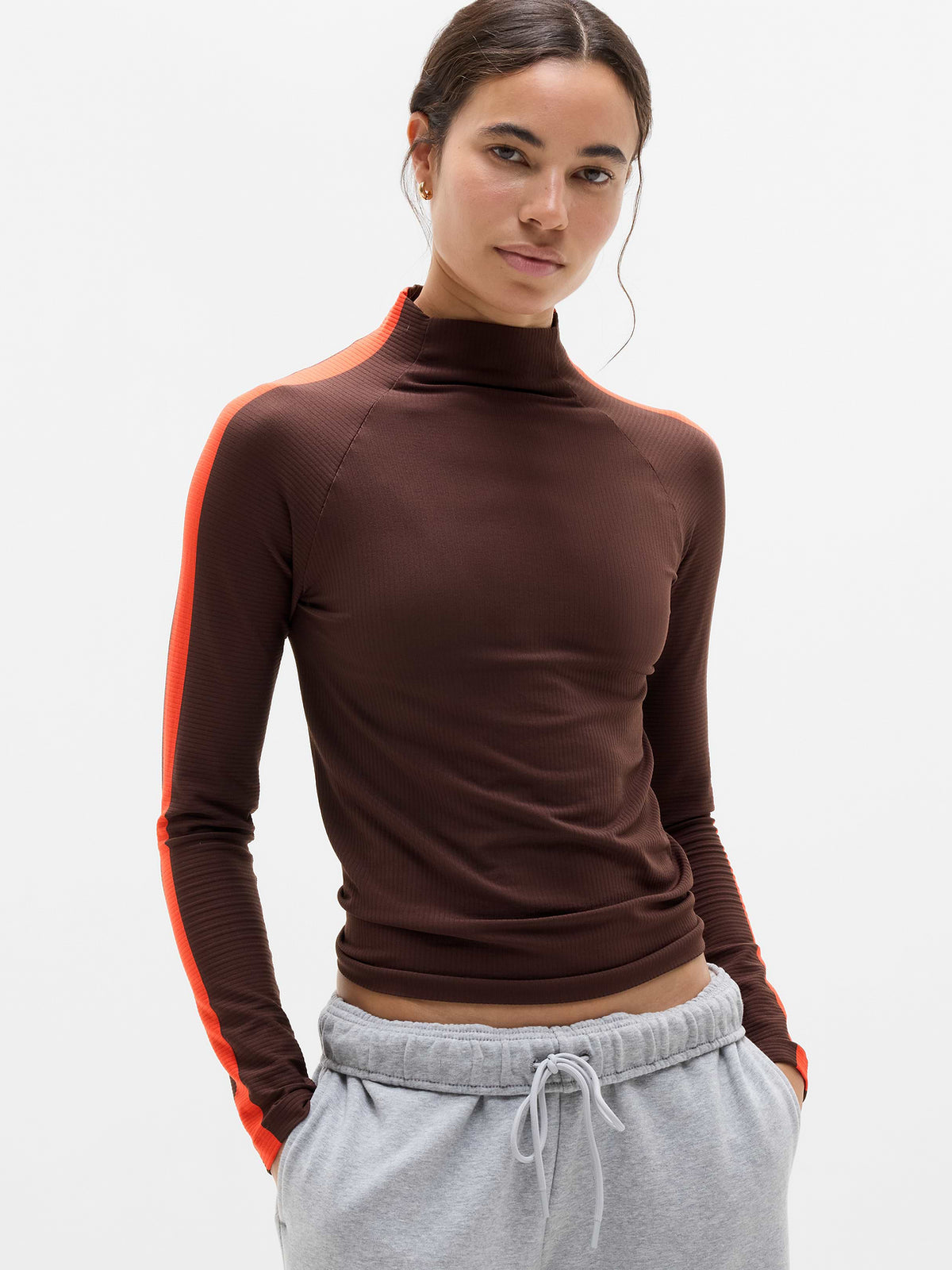 Renew Seamless Mock Neck Top - Nocturnal/ Ember