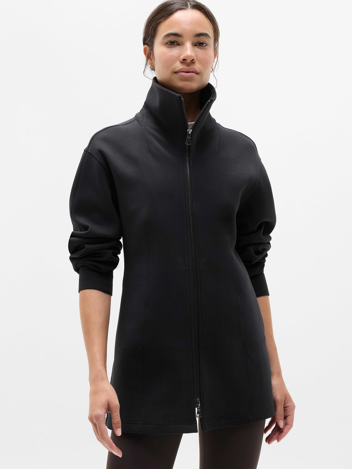 Form Knit Seamed Full Zip - Black