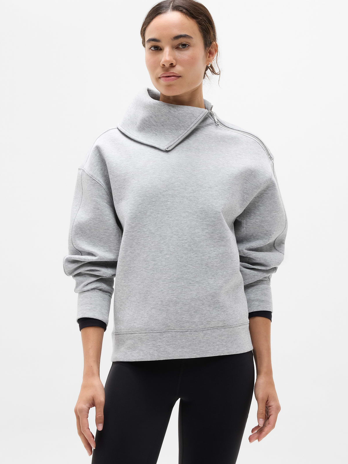 Form Knit Shawl Collar Sweatshirt - Grey Heather