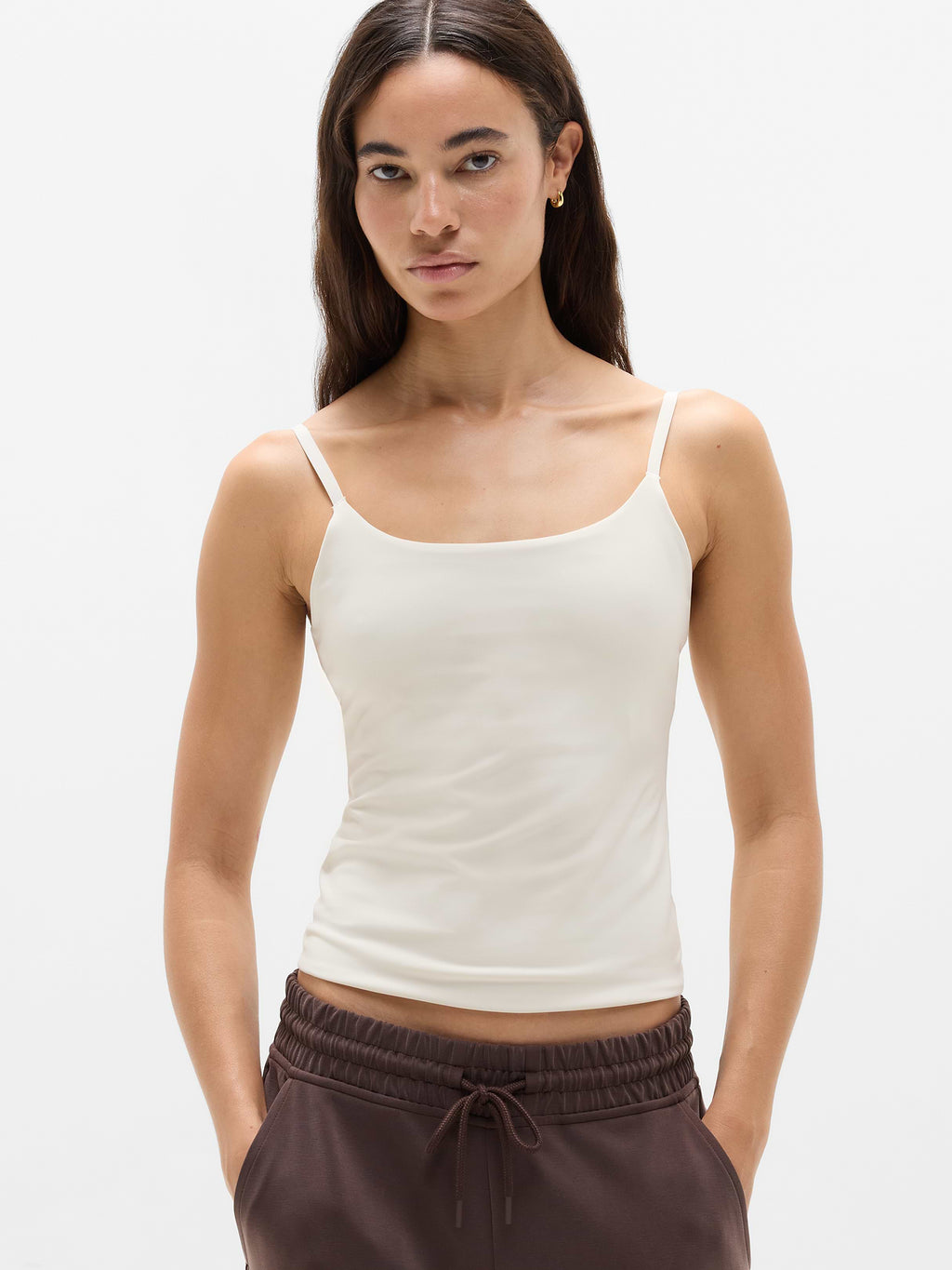 BodyMove Cami Built In Bra Tank - Bone