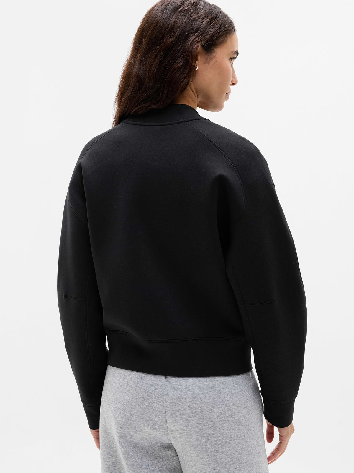 Form Knit Bomber Sweatshirt - Black