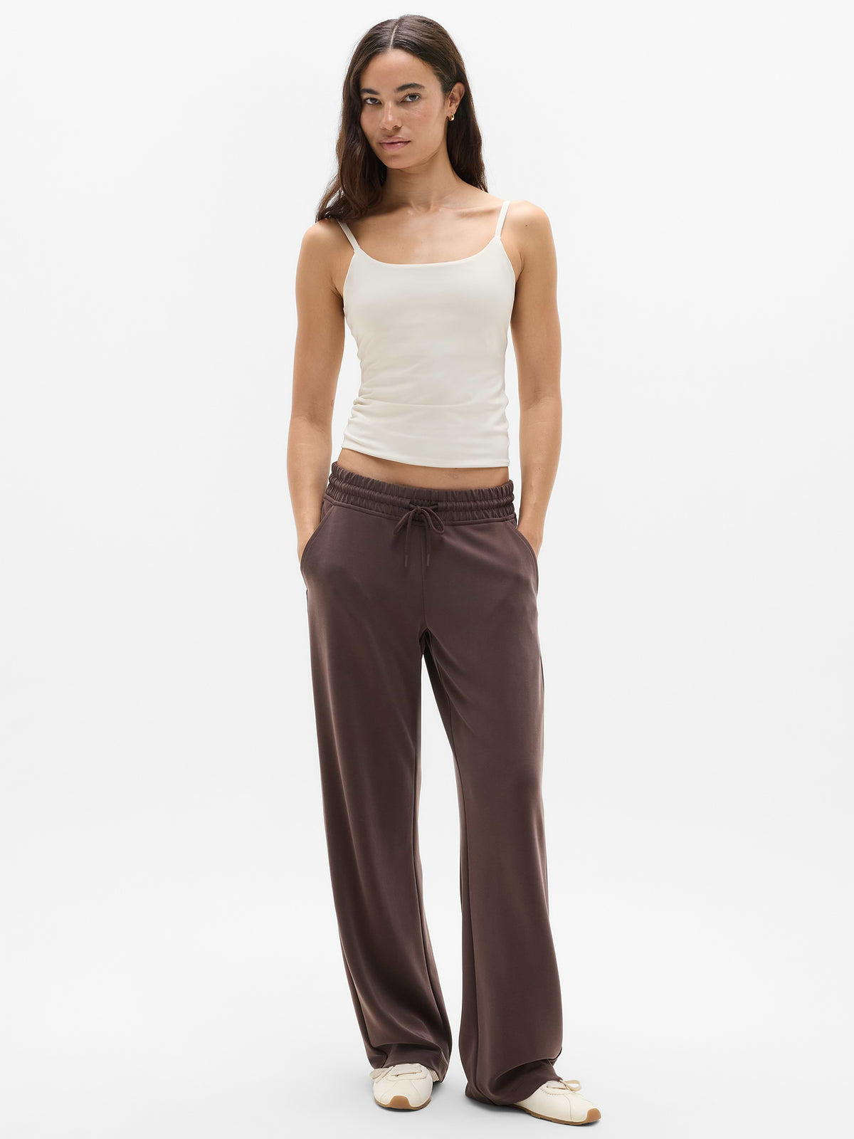 BodyMove Cami Built In Bra Tank - Bone