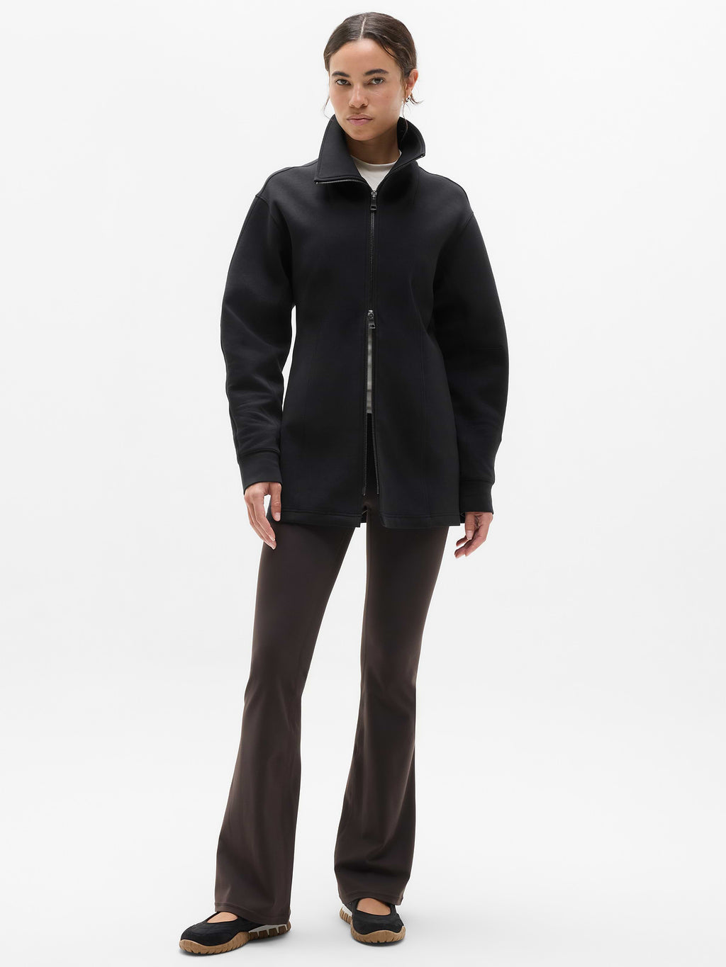 Form Knit Seamed Full Zip - Black