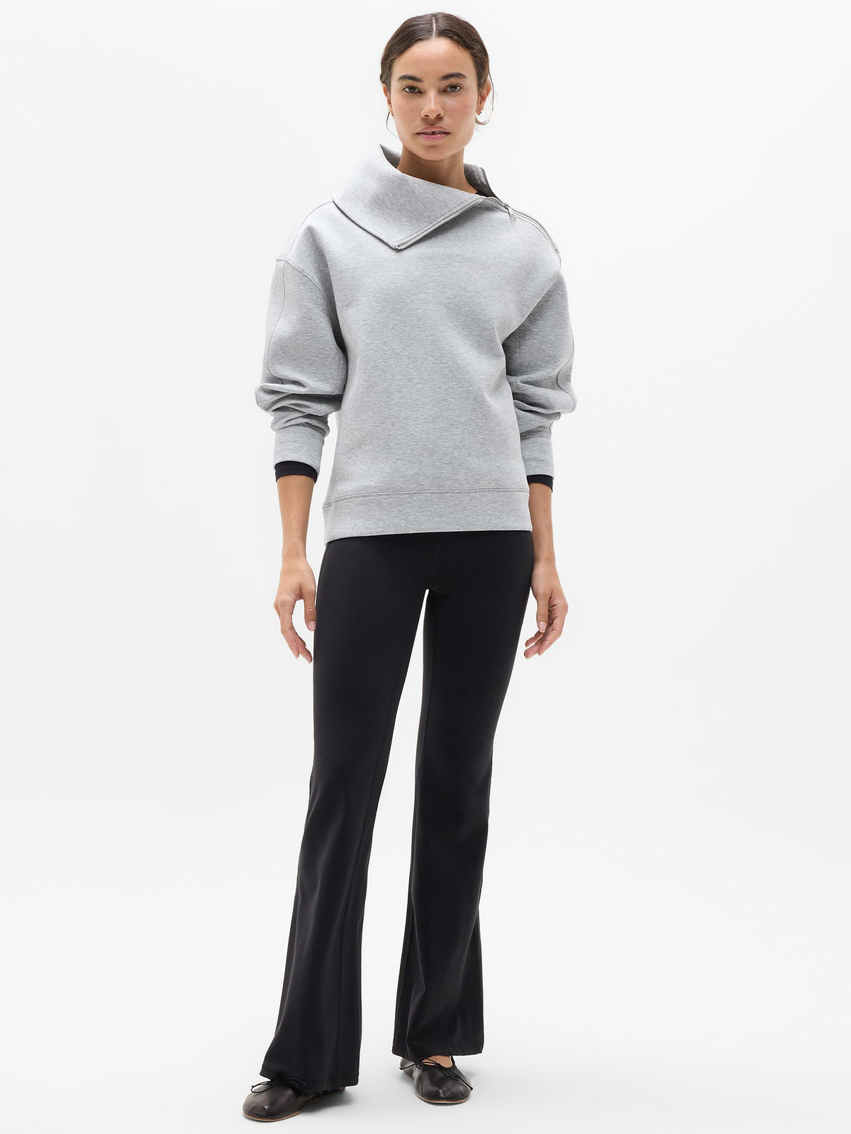 Form Knit Shawl Collar Sweatshirt - Grey Heather