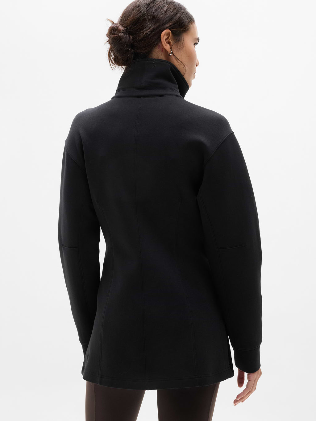 Form Knit Seamed Full Zip - Black