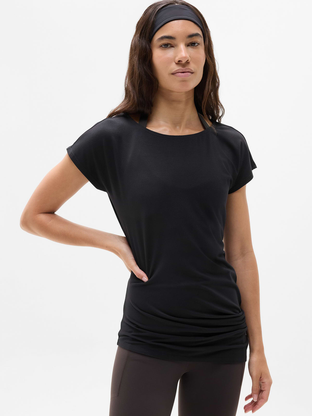 Dream Drape Asym Tee - Black